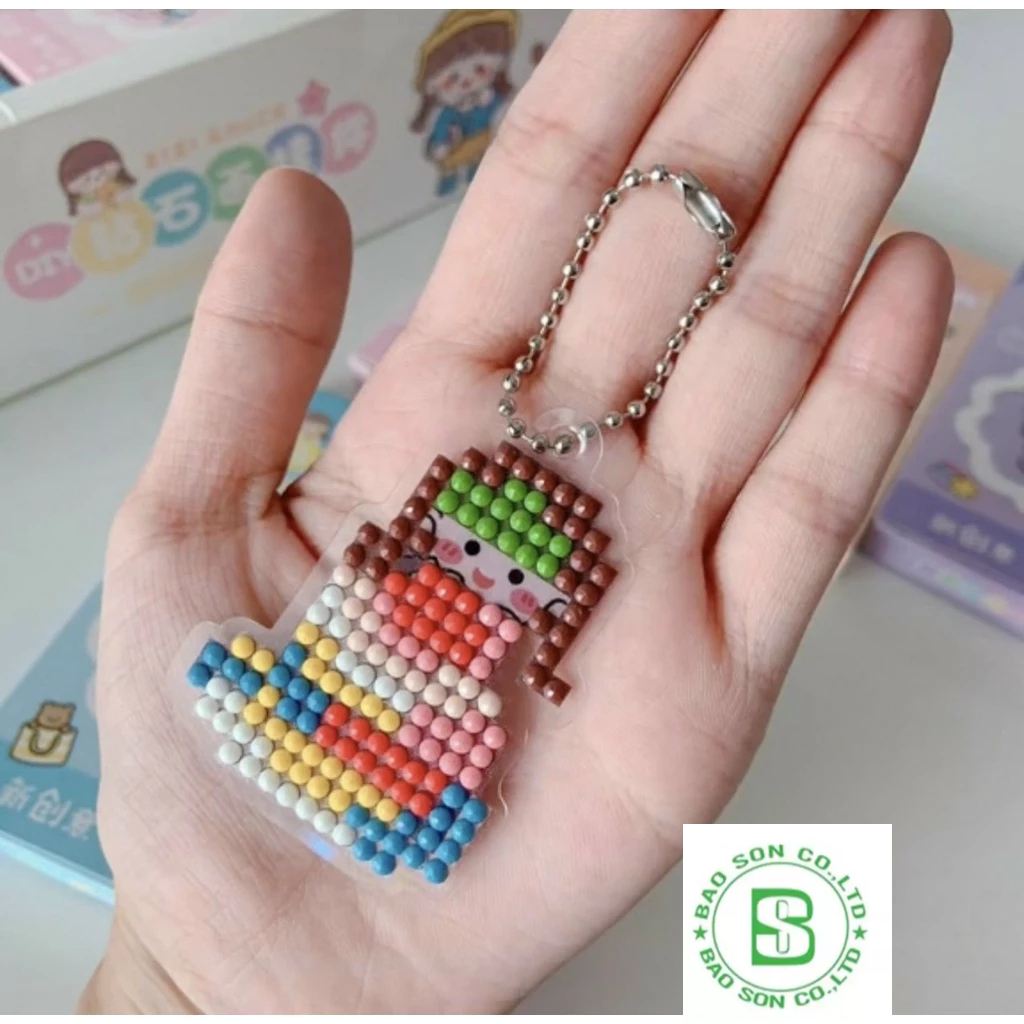 5 hộp Móc khoá đính đá sticker