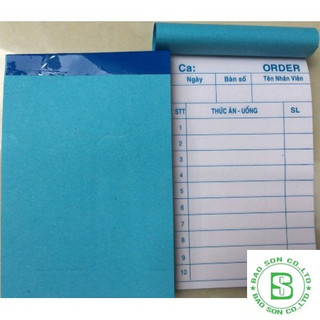 Giấy order 2 liên 7 x 10 , cùi xé 2 liên 7x10 có chữ