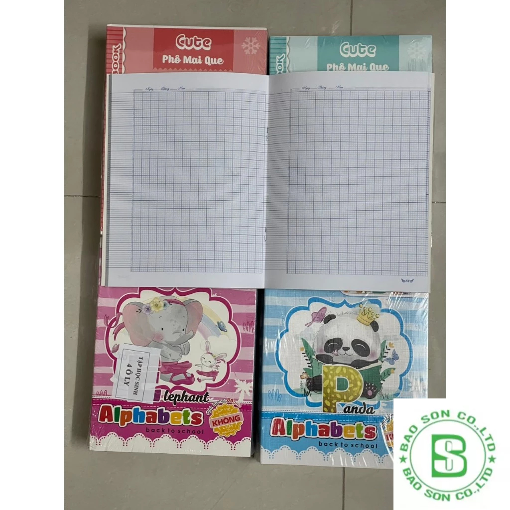 Tập học sinh 96tr định lượng 80gsm 4 ô li, tập 200 trang đl 80gsm, vở học sinh