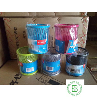  Cắm bút tròn comix Ống đựng bút đồ cắm bút Đồ đựng bút lưới tròn Comix B2259 hộp đựng bút 