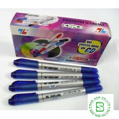 Bút lông dầu kim, Combo 1 hộp bút lông dầu PM04 ghi đĩa CD (màu xanh, đỏ , đen)