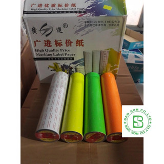 Giấy bấm giá, 10 cuộn giấy dán giá , tem bắn giá, tem bấm giá, nhãn dán giá, tem dán giá