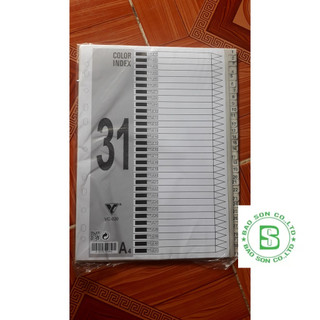 Phân trang nhựa 12 số/ 24 chữ cái/ 31 số, bìa phân trang nhựa, giấy phân trang, file chia giấy