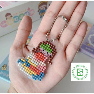 Móc khoá đính đá sticker, móc khóa đính đá DIY cho bé