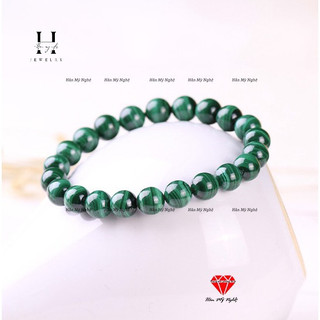 Vòng tay phong thủy lông công malachite 8mm