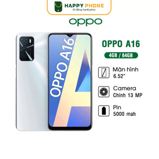 Điện thoại Oppo A16 (4GB/64GB) - Hàng Chính Hãng, Mới 100%, Bảo hành chính hãng 12 tháng