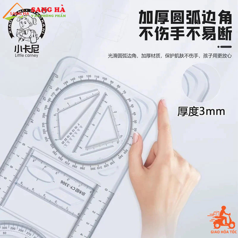 Thước Kẻ Đa Năng Hình Học Xoay 360 Độ CY-3306
