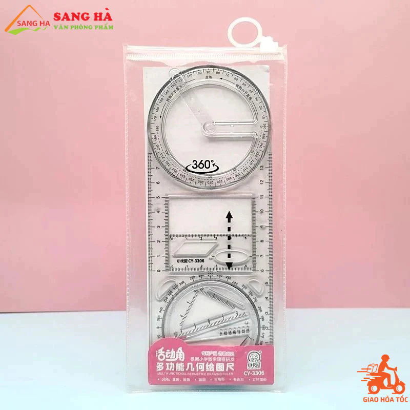 Thước Kẻ Đa Năng Hình Học Xoay 360 Độ CY-3306