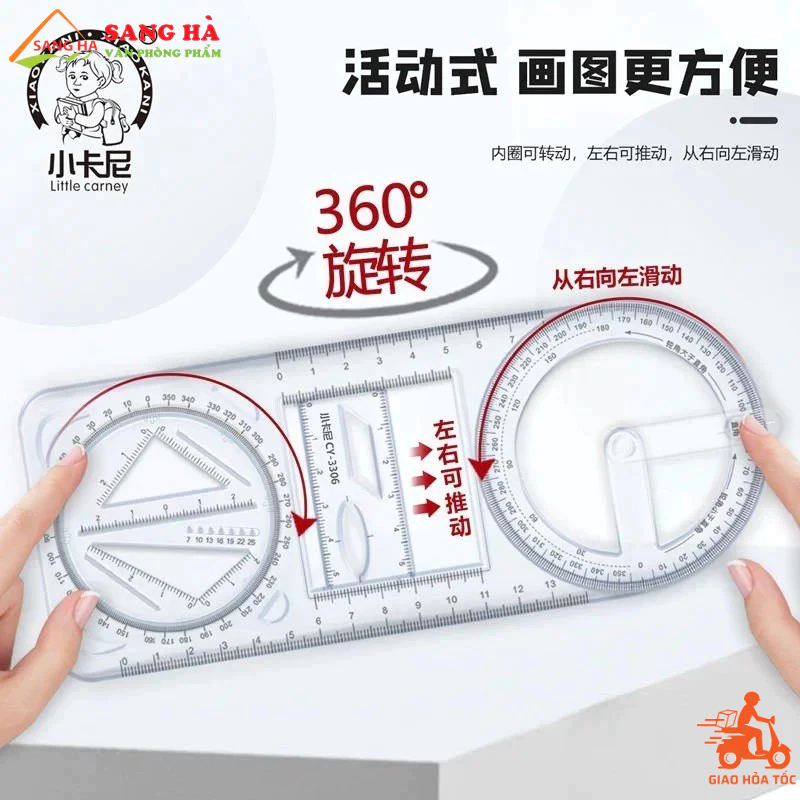 Thước Kẻ Đa Năng Hình Học Xoay 360 Độ CY-3306