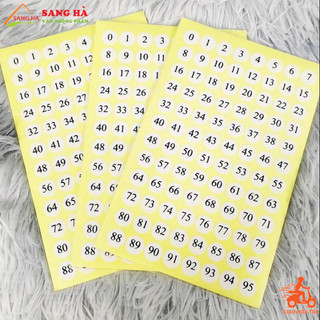Giấy decal tomy số thứ tự từ 0 -> 95 - xấp 10 tờ