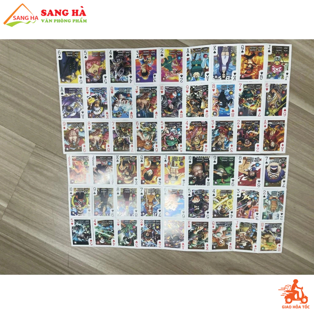Bộ bài Tây Mini anime One piece nhiều mẫu 54 ảnh khác nhau
