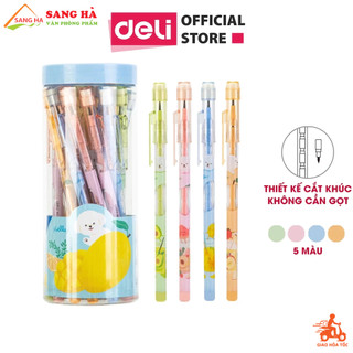 Bút chì khúc học sinh hb deli - c095 kèm tẩy