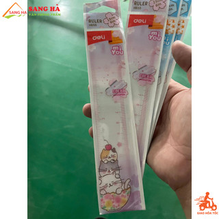 Thước kẻ mica 15cm deli eh655