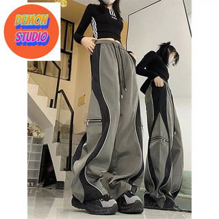 Quần jogger ulzzang ống rộng phối viền cong dọc quần