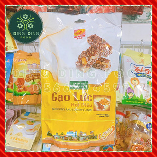 Date Mới - Combo 5 Bịch Kẹo Gạo Lức Hạt Điều Tân Huê Viên 250g, Dinh Dưỡng Healthy Ăn Kiêng, Ăn Vặt Ngon, DING DING FOOD