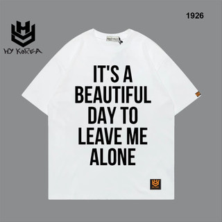 Áo Thun Unisex HY Korea In Chữ It's A Beautiful 1926 Cotton 75% Phom Rộng Tay Lỡ