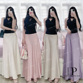 Chân váy lụa satin dáng dài, chân váy midi đuôi cá phong cách nữ tính Hàn Quốc duongphuongjean - CV012
