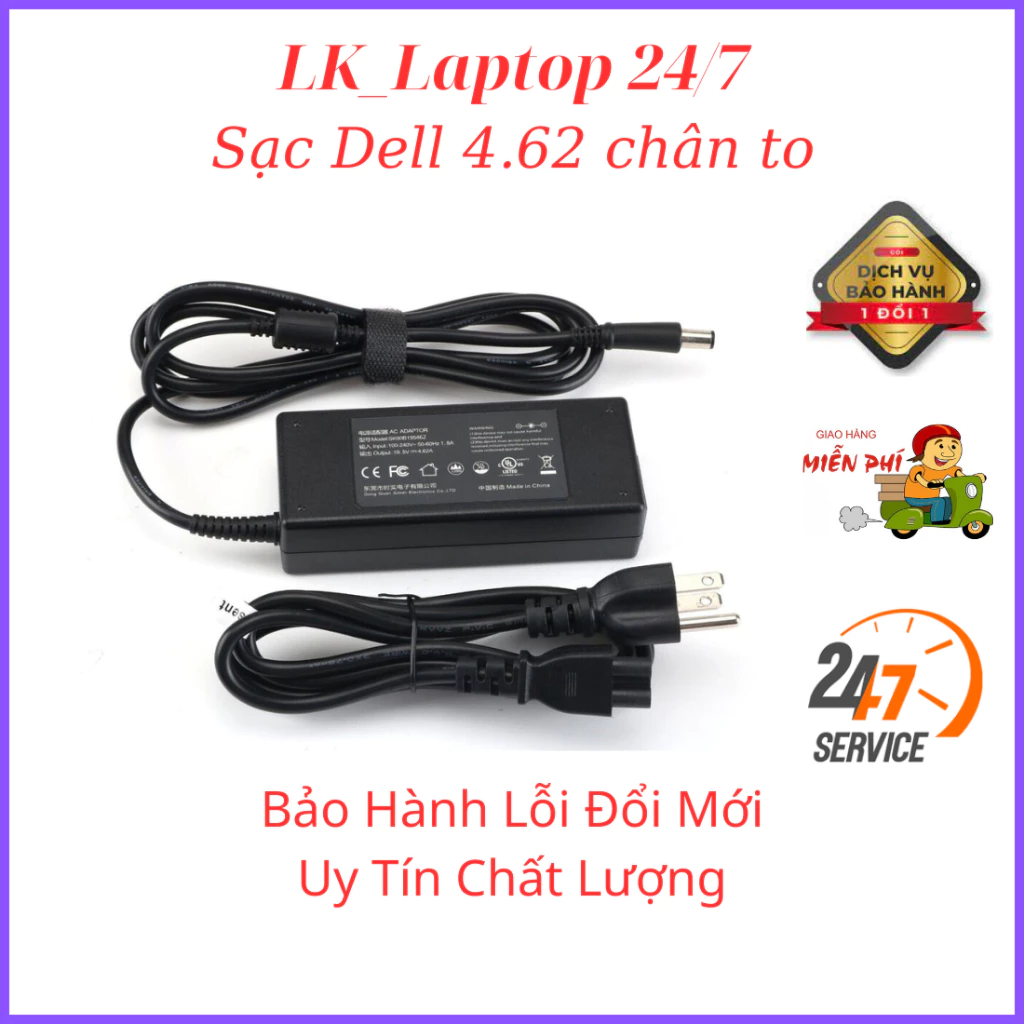 Sạc Dell 90w 19.5V 4.62A Kim To E6400 E6410 E6420 E6430 E6440 E6510 E6520 E6530 E6540 E7240 E7250