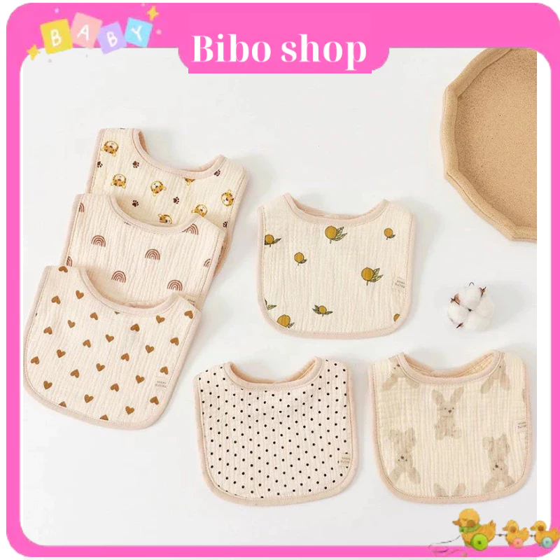 Yếm Xô Vuông U Muslin , Yếm Xô Organic Cao Cấp Cho Bé