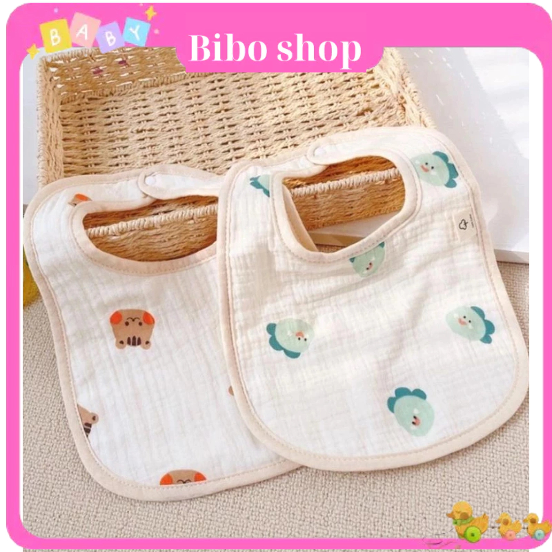 Yếm Xô Vuông U Muslin , Yếm Xô Organic Cao Cấp Cho Bé