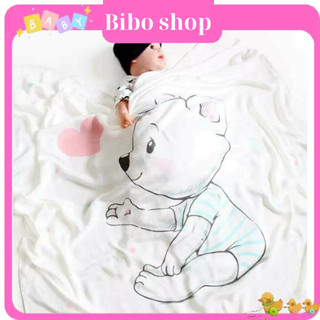 Chăn Sợi Tre Lụa siêu mềm mát cho bé mùa hè thu (1m1 x 1m2)