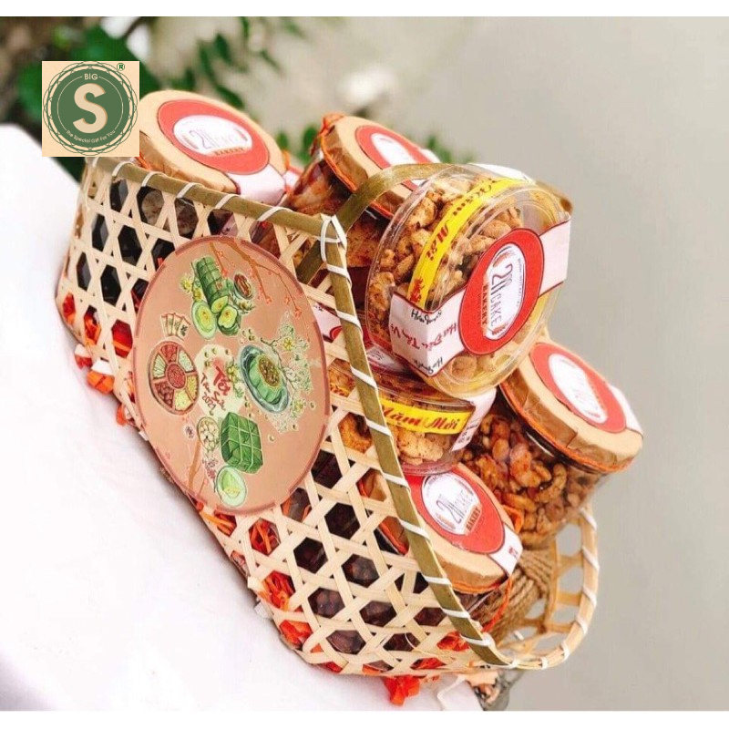 Giỏ Tre Đựng Quà Tết Nhiều Size lựa chọn ( mẫu g17)
