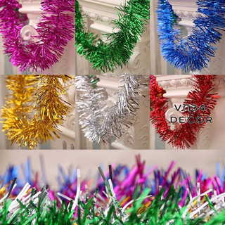 Bó 10 dây kim tuyến  kết sao 1,5 mét, dây kim tuyến kết hoa, trang trí noel trang trí tết