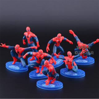 Bộ 7 Siêu Nhân Người Nhện Spider Man - Trang trí bánh kem, trang trí bánh Gato, trang trí bánh sinh nhật