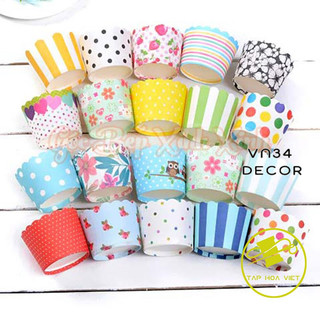 Lốc 50 chiếc cốc Cupcake giấy, ly giấy đựng bánh