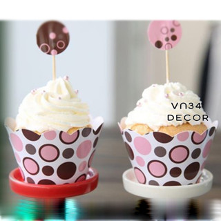 Lốc 50 chiếc cốc Cupcake giấy, ly giấy đựng bánh