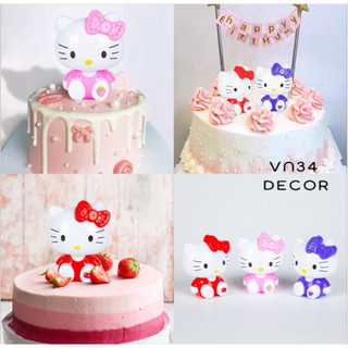 Mèo Hello Kitty - Trang trí bánh kem, trang trí bánh Gato
