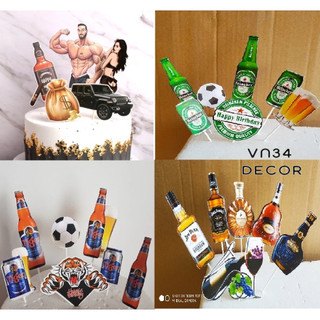 Set cắm Giấy mẫu bánh đàn ông, mẫu bánh hiện đại