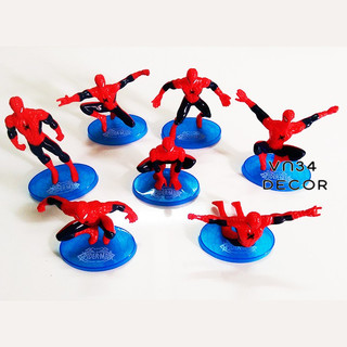 Bộ 7 siêu nhân người nhện Spider Man - Trang trí bánh kem, trang trí bánh Gato, trang trí bánh sinh nhật