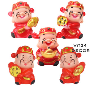 Tượng Ông Thần Tài trang trí tráp oản tháp nước, trang trí lễ tết,  trang trí bánh kem