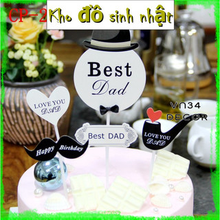 Set cắm Giấy chủ đề sinh nhật bố - Trang trí bánh kem, trang trí bánh Gato, trang trí bánh kem, trang trí bánh sinh nhật