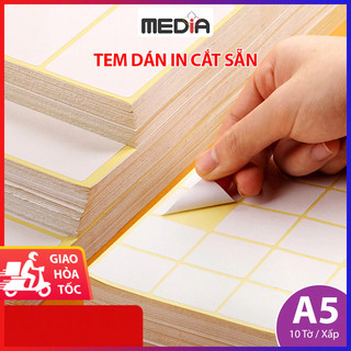 Nhãn dán a5 media xấp 10 tờ sticker, decal giấy giấy in tem dán nhãn tên giấy dán bàn học decal tomy