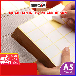 Tem dán a5 xấp 10 tờ media sticker, giấy decal in nhãn dán tem dán, in decal miếng dán decal tomy a5