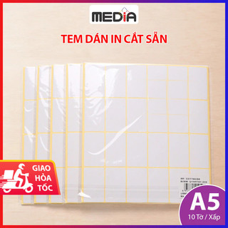 Giấy A5 Decal In Media Xấp 10 Tờ Sticker, Giấy In Tem Dán Sticker Decal Giấy Miếng Dán Decal Tomy