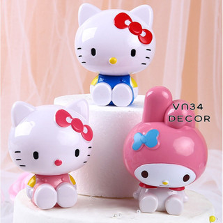 Bộ 3 mèo Kitty TO trang trí bánh kem, mèo Hello Kitty to