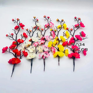 Cành Đào Nhựa trang trí bánh kem, cành đào trang trí bánh mừng thọ