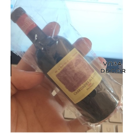 Mô hình chai Rượu Vang nhựa trang trí bánh kem, chai rượu vang mini