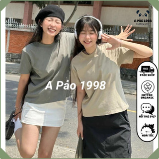 Áo thun baby tee trơn, áo thun trơn nữ 100% cotton organic, áo thun cộc tay nữ .apao1998