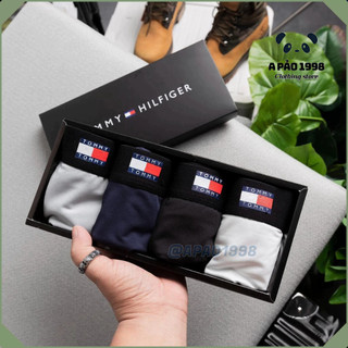 Quần lót nam boxer thun lạnh tommy combo 4 cái, quần sịp nam đùi thun lạnh cao cấp co giãn 4 chiều.