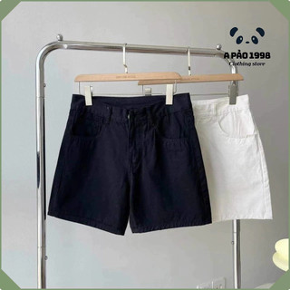 Quần short kaki ngố thời trang 2 màu trắng đen cao cấp.