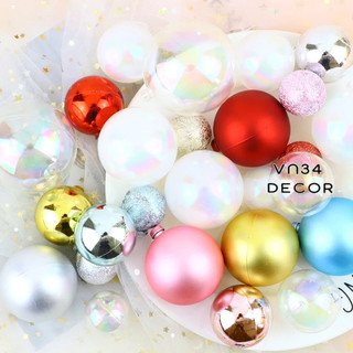 Bộ 3 Viên Bi Nhựa - Trang trí bánh kem, trang trí bánh kem, trang trí bánh sinh nhật, trang trí Noel lễ tết