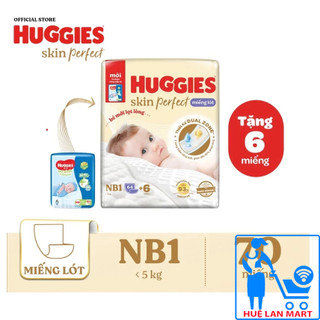 [CHÍNH HÃNG] Miếng Lót Sơ Sinh Huggies Skin Perfect NB1 Bịch 64 + 6 Miếng / 108 Miếng (Cho Bé < 5 Kg)