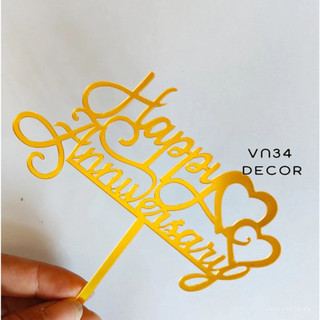Túi 10 thẻ cắm Meka Anniversary trang trí bánh kem, hình cắm meka trang trí