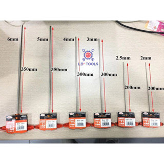 Lục giác chữ T EIGHT Nhật loại dài 018L các cỡ từ 2,5mm - 6mm-Tay T lục giác chìm Made in Japan 018L-2H 2.5H 3H 4H 5H 6H