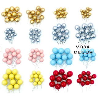 Bịch 40 quả Cầu Nhựa - Trang trí bánh kem, trang trí bánh Gato, trang trí bánh sinh nhật, trang trí tiểu