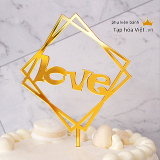 Hình cắm Meka Love Vuông trang trí bánh sinh nhật, Meka trang trí